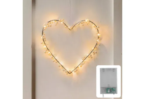 COZY HOME LED-Lichterkette Lichterketten Herz Lichterkranz LED Herz mit Stecker warmweiß Fenster