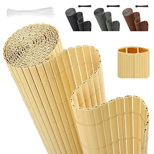 Sekey PVC Sichtschutzmatte 80x500cm - Gartensichtschutz mit doppelter Verstärkung für erhöhte Stabilität, winddicht und wasserdicht, ideal für Balkon und Garten, einfach zu installieren ohne Bohren.