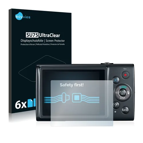 Savvies 6 Stück Schutzfolie für Canon IXUS 170 Displayschutz-Folie Ultra-Transparent