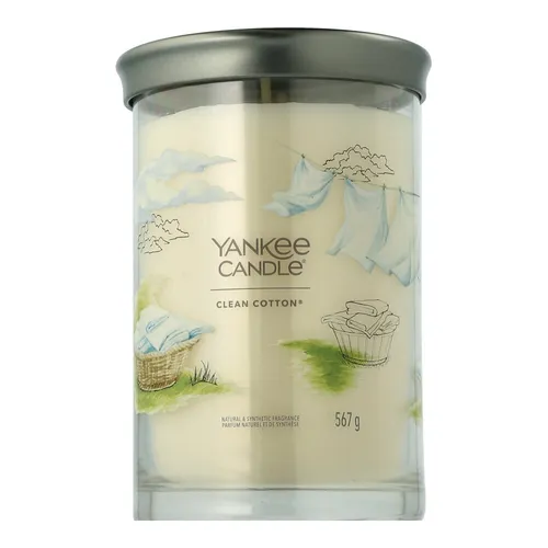 Clean Cotton Signature Large Tumbler 567g 2-Docht - Kerzen mit authentischem Duft von frischer Baumwolle, Gras und Zitrone, ideal für ein sauberes und angenehmes Raumklima.