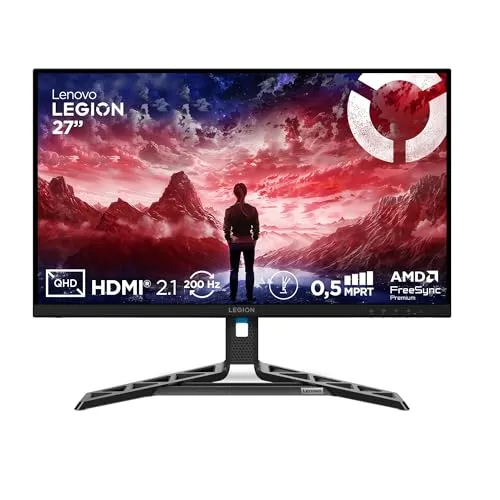 Lenovo Legion R27qe Gen 2 | 27" QHD Gaming Monitor - 27" QHD Gaming Monitor mit 200 Hz und 0,5 ms Reaktionszeit. Genießen Sie brilliante Farben und ergonomischen Komfort dank TÜV Eye Comfort Zertifizierung.