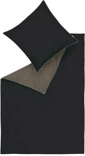Bettwäsche ESPRIT "Scatter", Schwarz, 3-teilig, 100% Baumwolle - Bettwäsche aus hochwertigem Renforcé, OEKO-TEX zertifiziert, mit modernem Buchstaben-Motiv und praktischem Reißverschluss für einfachen Bezug. Ideal für stilvolle Schlafzimmer.