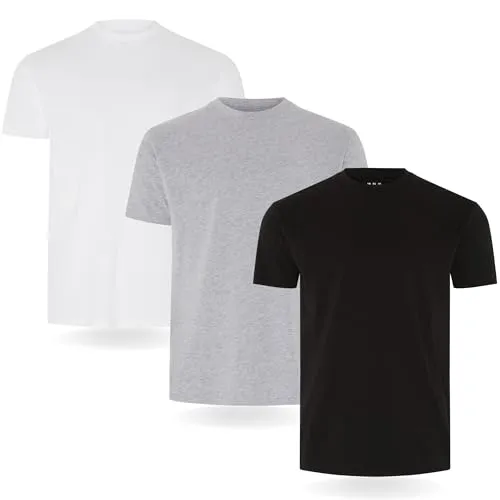 Fm London Herren-t-shirt (3/5er-pack) Herren T-Shirt , Schwarz, Grau, Weiß (3er-pack), S