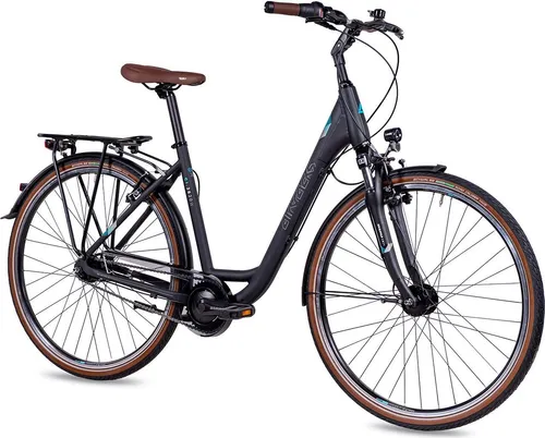 Damen City Fahrrad LS 28 Zoll CI.2820W - Robustes 28 Zoll Citybike mit Shimano Nexus 7-Gang-Nabenschaltung, ideal für Körpergrößen von 150-165 cm. Der tiefen Einstieg sorgt für Sicherheit und Komfort beim Radfahren.