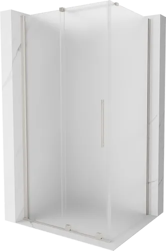 Mexen Velar Duschkabine Schiebetür 120 x 90 cm, Frost, gebürstetes Nickel