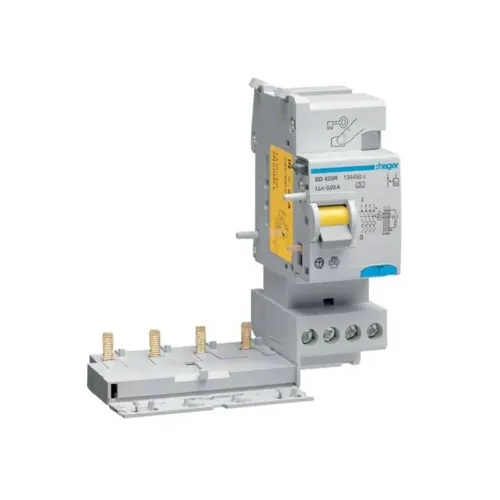 Hager BD425N Blockdifferential 4P 25A 30mA - Schutzschalter, grau, bietet zuverlässigen Schutz vor elektrischen Fehlern und sorgt für Sicherheit in Ihrem Zuhause.