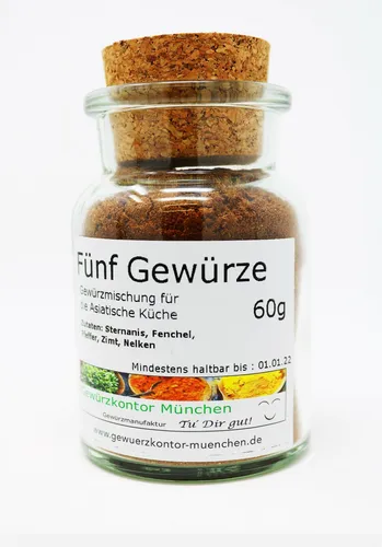 Fünf Gewürze Pulver im Glas 60g Gewürzkontor München