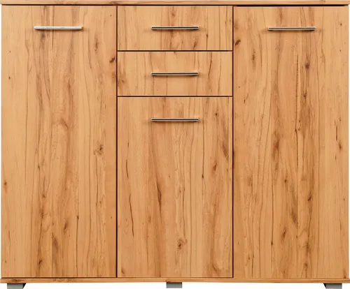 priess Hochkommode Lindau - Moderne Schubladenkommode mit Stauraum - Schubladenkommode mit extrastabilen Mittelwänden, ideal für Wohn- und Esszimmer. Bietet großzügigen Stauraum mit hochwertigen Bügelgriffen und pflegeleichtem Material.