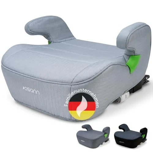 Osann Kindersitzerhöhung Junior Isofix i-Size - Kindersitzerhöhung für Autos, geeignet für Kinder von 7 bis 12 Jahren (126-150 cm), sicher mit Isofix-Befestigung und waschbarem Bezug.