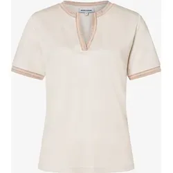 MORE&MORE Kurzarmshirt Beige 34 – Stilvolles Basic - Elegantes Kurzarmshirt in Beige aus hochwertigem Mikromodal-Mix, ideal für vielfältige Anlässe. Pflegeleicht und angenehm zu tragen, perfekt für einen stylischen Look.