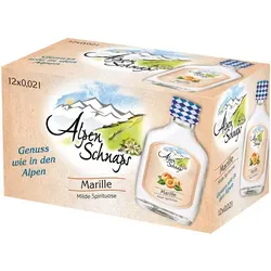 Alpenschnaps Steinbeisser Marille 35% - 12x 0,02 Liter - Genießen Sie den Alpenschnaps Steinbeisser Marille mit intensiv fruchtigem Aroma. Ideal für gesellige Anlässe und als einzigartiges Geschenk. Jede Flasche kommt mit einem charmanten Mini-Filzhut.