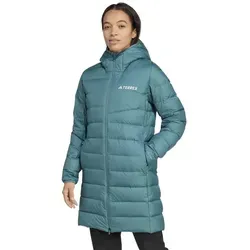 adidas Damen Terrex Multi Light Down Hooded Parka 2.0, Preloved Teal, L - Leichter Damenparka mit Kapuze, ideal für Outdoor-Aktivitäten. Bietet optimalen Schutz und Komfort bei wechselhaftem Wetter.