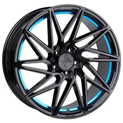 Zoll KESKIN KT20 Alufelgen 18" BLACK PAINTED BLUE INSIDE - Felgen für sportliche Fahrzeuge, einteilig gegossen, mit edlem Design in Schwarz und blauen Akzenten, ideal für stilbewusste Autofahrer.