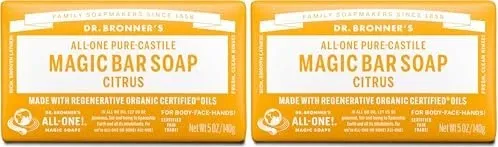 Dr. Bronner's Reine Naturseife Zitrus-Orange 140 g - Hautpflege mit sanfter, natürlicher Reinigung. Diese vegane Seife aus kontrolliert biologischem Anbau reinigt gründlich und ist 100% biologisch abbaubar.