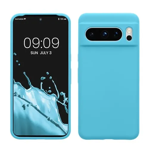 kwmobile Handyhülle für Google Pixel 8 Pro Hülle, für Pixel 8 Pro Case - Hülle Silikon - kabelloses Laden - Hellblau