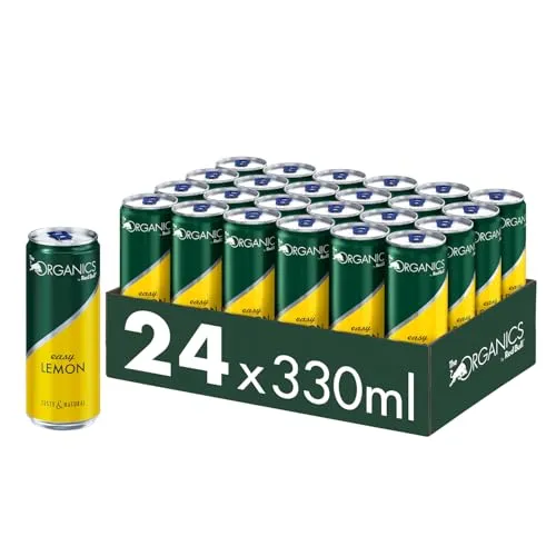 Organics by Red Bull Easy Lemon 330ml - 24er Palette Dosen - Erfrischendes Bio-Getränk mit 100% natürlichen Zutaten, spritzig und zitronig. Ideal für bewusste Genießer – perfekt für jede Gelegenheit! Lieferumfang: 24 Dosen à 330 ml.