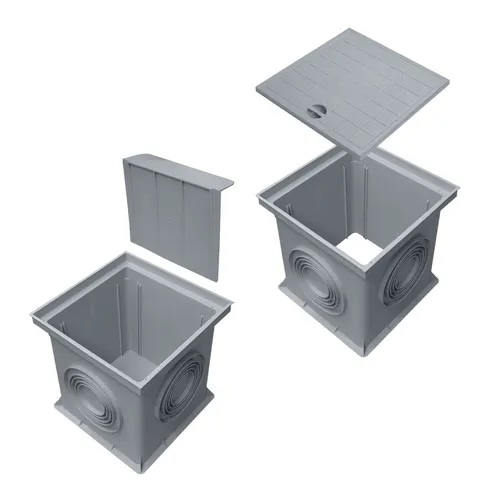 Marley Einlaufschacht 300x300mm mit Schachtdeckel - Gartenbewässerung Zubehör, ideal zum Sammeln und Ableiten von Oberflächenwasser, schützt vor Gebäudeschäden durch Niederschlagswasser.
