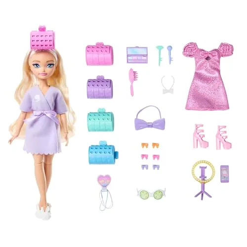 Barbie Dream Besties Malibu Get Ready With Me Haarspiel-Puppe (JGG38) - Puppen: Kreatives Haarspiel mit der Barbie-Puppe für endlosen Spaß und stylische Looks, ideal für kleine Fashionistas.