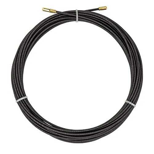 REV Einziehilfe für Leitungen und Kabel in Kabelrohr. Stahl Einziehspirale, Kabel Einzugshilfe, 10m, schwarz
