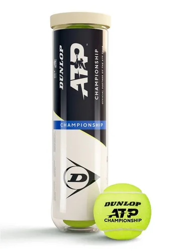 Dunlop Tennisball ATP Championship 4er Dose - Offiziell empfohlen von der ATP Tour, bietet dieser Tennisball mit „Max Core“ Technologie und strapazierfähigem Material hervorragendes Spielverhalten auf verschiedenen Belägen.