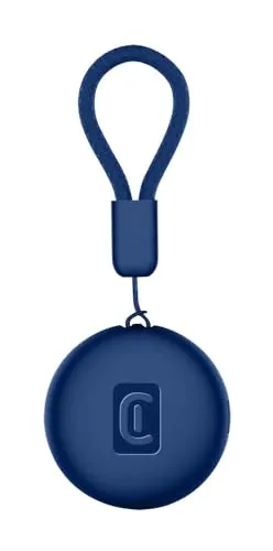 Cellularline Tracy Tag - Finden Sie Objekte, die mit Apple iOS Find Me kompatibel sind - Kompatibel mit Airtag-Zubehör - Austauschbare Batterie (1 Jahr Laufzeit) - Staub- und wasserfest - Blau