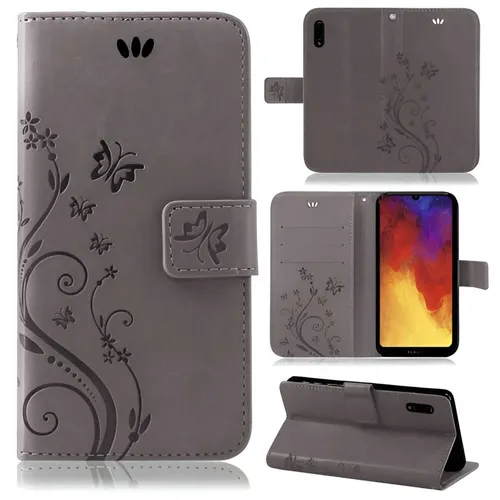 Huawei Y6 2019 Handy Tasche Handyhülle Wallet Schutz Hülle Blumen Cover Etui Neu