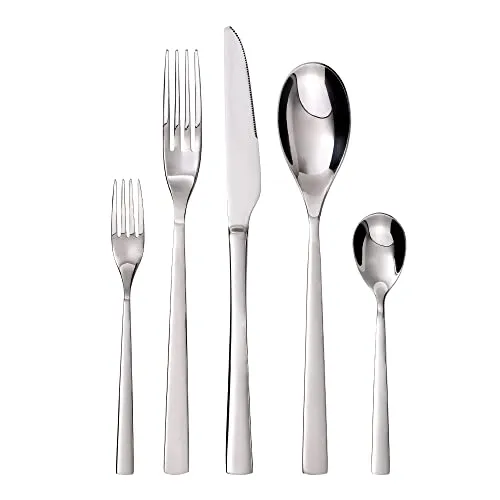 GRÄWE 10-teiliges Besteck-Set Porto für 2 Personen, Edelstahl, poliert, in Kupfer - Ideal als Essbesteck, spülmaschinengeeignet, Tafelbesteck, inkl. Messer, Gabel, Löffel, Kaffeelöffel, Kuchengabeln