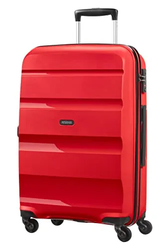 American Tourister Bon Air Spinner M Koffer - 66 cm, 57.5 L, Rot (Magma Red) - Hochwertiger Koffer aus 100% Polypropylen, extrem leicht und widerstandsfähig. Mit integriertem TSA-Zahlenschloss und 360° drehbaren Rollen für mühelosen Transport.