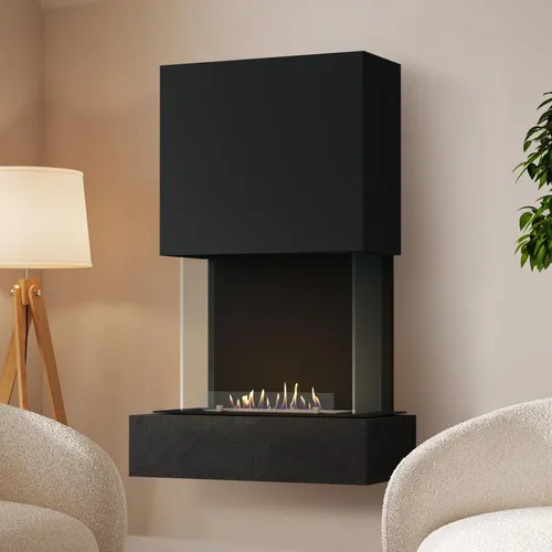 muenkel design Como Ethanolkamin - Nero (Schiefer schwarz) - Moderner Ethanolkamin für stilvolle Wohnräume. Mit sicherem safety burner für harmonische Flammenbildung und einfache Bedienbarkeit. Ideal für gemütliche Abende!