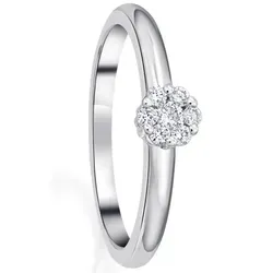ONE ELEMENT Diamantring 0.15 ct Diamant Brillant Ring aus 585 Weißgold, perfekt als Geschenk zum Jahrestag oder Geburtstag silberfarben 56