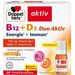 Doppelherz B12+d3 Duo Aktiv Trinkampulle 30 St - rezeptfrei, unterstützt die Vitalität und das Immunsystem