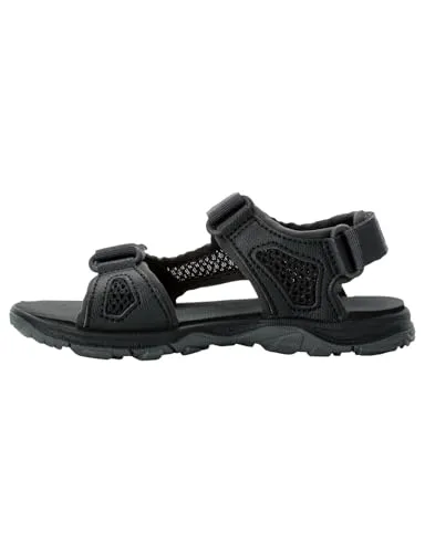 Jack Wolfskin Kinder Sandalen Schwarz Größe 27 - Wanderschuhe für Kinder mit rutschhemmender Laufsohle und Klettverschluss für sicheren Halt - ideal für Abenteuer im Freien.
