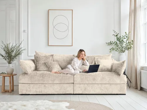 Home affaire Big-Sofa Casa XL mit 4 Zierkissen - Geräumiges Big-Sofa Casa XL mit 190 cm Breite, ideal für gemütliche Abende. Erhältlich in Cord oder Chenille-Struktur, ergänzt durch 4 stilvolle Zierkissen für zusätzlichen Komfort und Eleganz.