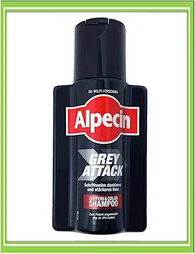 Alpecin Grey Attack Shampoo - 200 ml zur graduellen Haarverdunkelung - Graduelle Haarverdunkelung für Männer, die graue Haare schrittweise reduzieren möchten. Einfach in die tägliche Pflege integrierbar – sichtbare Ergebnisse nach 2-4 Wochen!