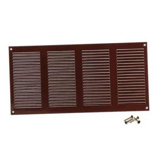 Steinberg14 Lüftungsgitter 400x200 mm - Braun Metall Belüftungsgitter mit Insektenschutz - Abluftgitter für Wand und Decke - Lüftungsabdeckung für Innen und Außen - Insektenschutzgitter