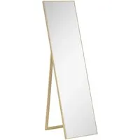 Homcom Standspiegel Silber, 150 cm - Eleganter Ganzkörperspiegel aus MDF und Glas, ideal für Schlafzimmer und Flur. Stabil und ohne Montage, mit anpassungsfähigem Design für jeden Raum.