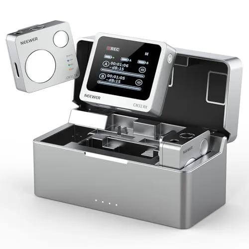 NEEWER CM31 Kabelloses Lavalier Mikrofon mit 8GB Speicher 24H Batterie 14H Aufnahme 820ft Reichweite 48KHz 24Bit kompatibel mit iPhone iPad Android PC Kamera YouTube/TikTok Stream Podcast Interview