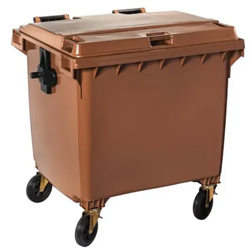 Müllcontainer Orgavente CONTIVIA 4 mobil braun 1100 L aus Kunststoff mit Deckel 766664