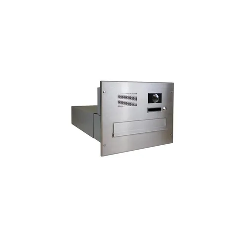 Letterbox24 Briefkasten BV-Serie Edelstahl Kamera Mauerdurchwurf Briefkastenanlage (Klingel, Sprechsieb, Busch-Jäger Kamera- + Audiomodul + Systemzentrale)