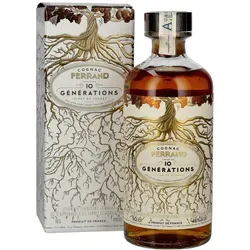 Ferrand 10 Générations 1er Cru de Cognac - Cognac mit 46% Alkohol, intensivem Eichen- und Pimentgeschmack sowie einem einzigartigen Finish aus Nüssen, Honig und Tabak – ein Hochgenuss für Kenner.