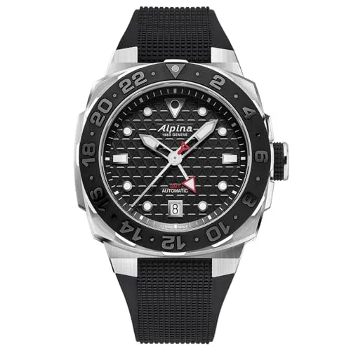 Alpina Geneve DIVER EXTREME AUTOMATIC GMT AL-560B3VE6 - Herren Automatikuhr mit Edelstahlgehäuse, 39mm Durchmesser und Kautschukarmband. Ideal für Abenteurer mit GMT-Funktion für mehrere Zeitzonen.