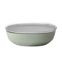 Mepal Silueta Servierschale mit Deckel, 4 Liter, nordic sage - Schalen & Schüsseln: Robuste Servierschale mit 4 Litern Fassungsvermögen, ideal für große Portionen und vielseitig einsetzbar - mikrowellen- und spülmaschinengeeignet.