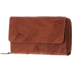 MANO Geldbörse Donna Aurona RFID, Leder braun - Elegante Damengeldbörse aus hochwertigem Leder mit RFID-Schutz, ideal zum sicheren Verstauen von Karten und Bargeld. 8 Kartenfächer und 2 Scheinfächer bieten viel Platz.