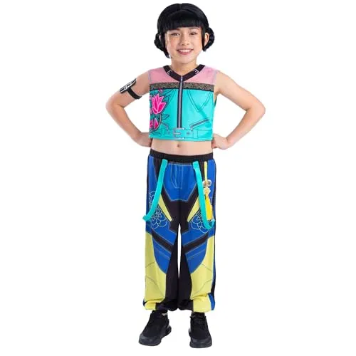 rubiesuk KPOP Demon Hunters Kostüm für Kinder - Zoey - Größe L - Stylisches KPOP Demon Hunters Kostüm in Mehrfarbig für Kinder ab 11 Jahren. Ideal für Fasching und Mottopartys!