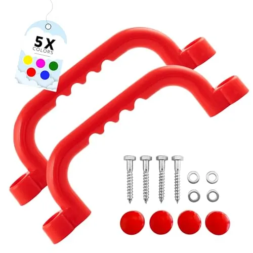 GO!elements Haltegriff und Spielhaus Zubehör Outdoor | Paarweise (2 Stück) | Klettergriffe Kinder Outdoor | Haltegriffe Spielturm oder Baumhaus Zubehör inkl. Befestigungsmaterial