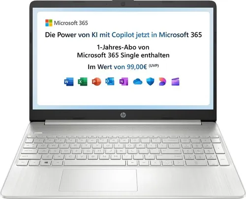 HP Laptop 15,6" FHD | Intel Celeron N4500 | 4 GB RAM | 128 GB SSD - Normale Laptop-Computer mit Intel Celeron Prozessor für zuverlässige Leistung. Genießen Sie ein schmal gerahmtes FHD Display und Microsoft 365 Single für optimale Produktivität.