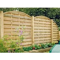 T J Sichtschutzzaun Maxi-Bogen-Serie Grün 180 x 180 cm - Individueller Gartenzaun, kesseldruckimprägniert und mit stabilen Rahmen für kreative Gestaltung