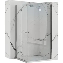 Rea Falt-Duschkabine Fold N2 70x70 Chrom - Elegante Falt-Duschkabine mit zwei Glas-Türen und Chrom-Elementen. Ideal für kleine Bäder, platzsparend und einfach zu reinigen dank Easy Clean Beschichtung. Lieferung in 2-4 Tagen!