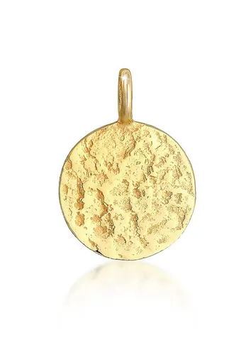 Elli Kettenanhänger Plättchen Disc Organic Struktur 925 Silber - Kettenanhänger aus 925 Silber mit einzigartiger organischer Struktur, perfekt für den angesagten Layer Look und vielseitig kombinierbar.