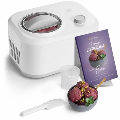 SPRINGLANE Eismaschine Eni 1 L mit Kompressor - Eismaschine mit 100 W Leistung, zaubert in nur 30 Minuten bis zu 1 Liter Eis, ideal für kreative Eisliebhaber in jeder Küche.